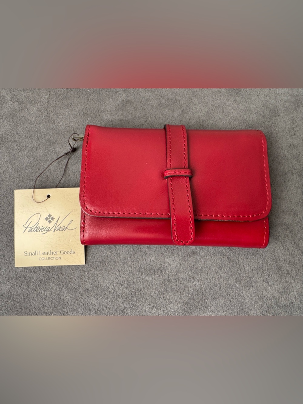 Patricia Nash Leather Wallet Berry Red RFID Snap Closure Card Holder NWT